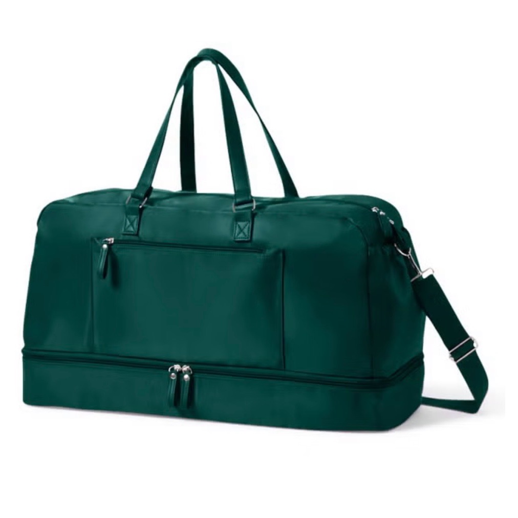 Travel Duffel Bag With Shoe Compartment In Gorgeous Emerald Green